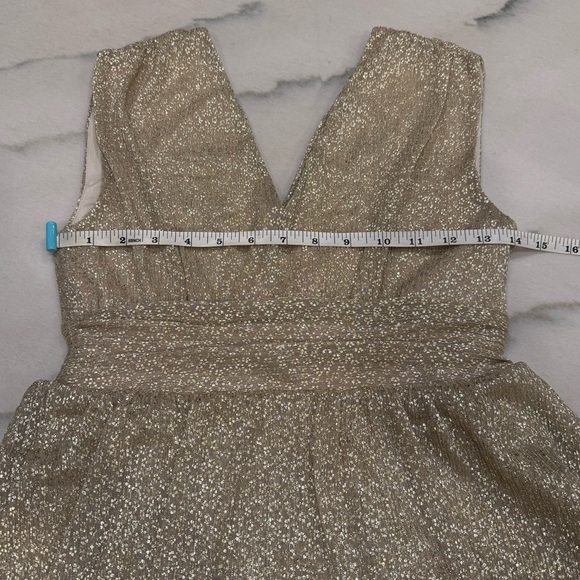 Lilly Pulitzer Faye Dress Size XS Gold Metallic Ruffles NWT - Picture 3 of 15